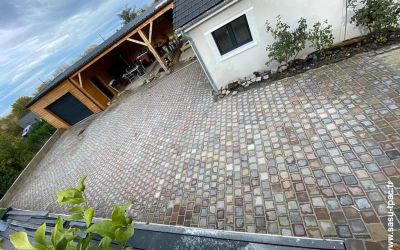 pavés grès d 'Inde joints croisés