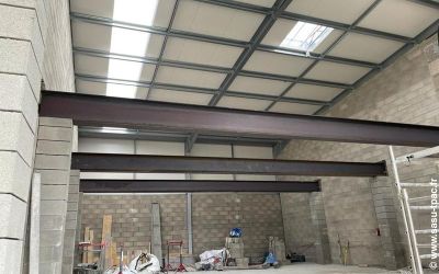 Pose IPE acier pour mise en place d'un plancher